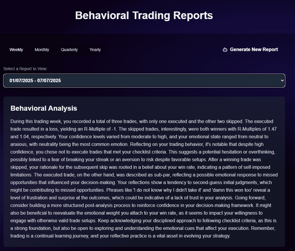 Personal Psychology Coach Report